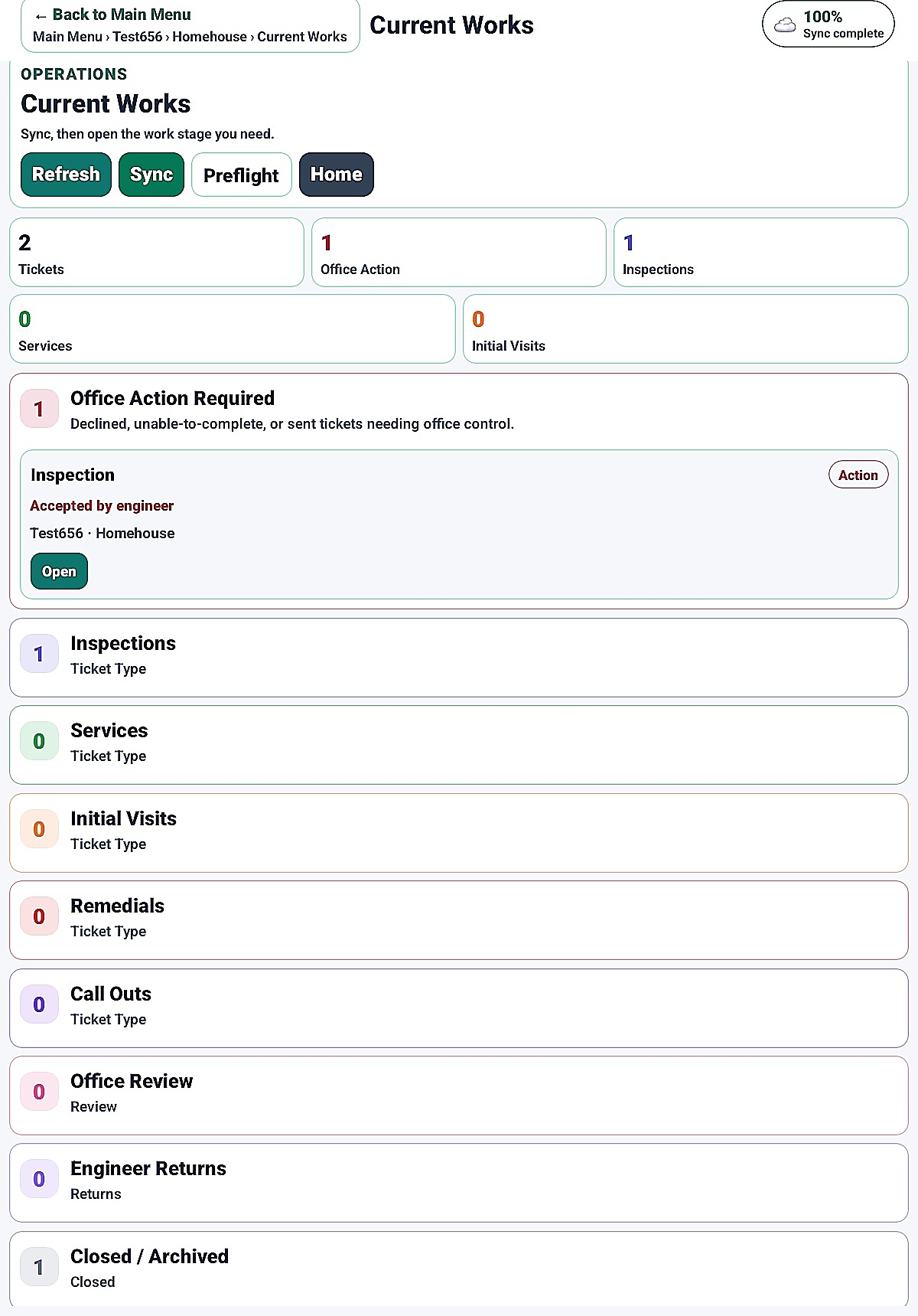 Smokevent Current Works screen